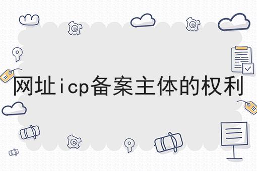 网址icp备案主体的权利?选它就对了
