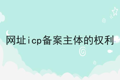网址icp备案主体的权利?选它就对了