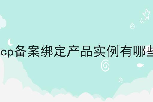icp备案绑定产品实例有哪些