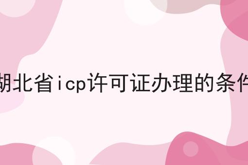 湖北省icp许可证办理的条件