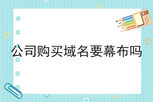 公司购买域名要幕布吗，老板必看！