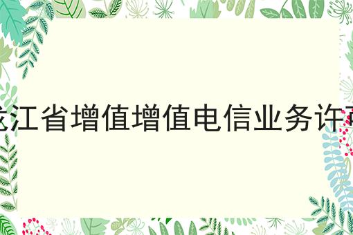 黑龙江省增值增值电信业务许可证
