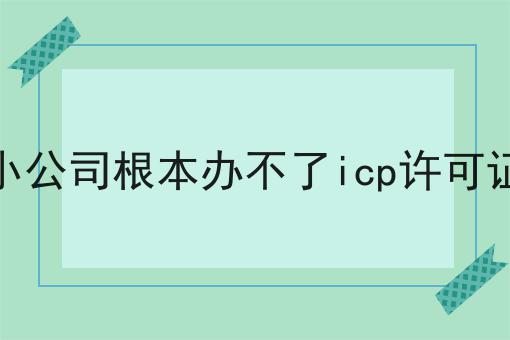 小公司根本办不了icp许可证