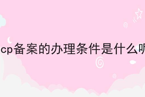 icp备案的办理条件是什么呢 icp备案的办理条件是什么呢