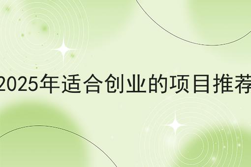 2025年适合创业的项目推荐
