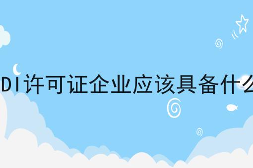 办理EDI许可证企业应该具备什么条件
