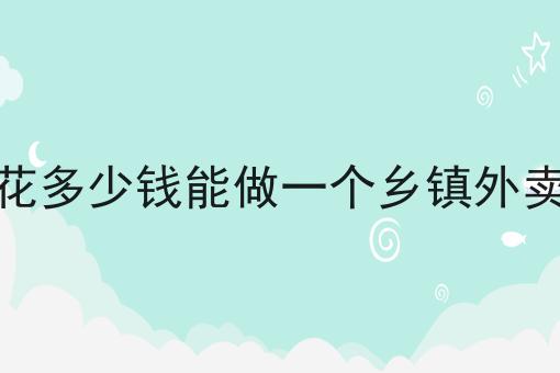 花多少钱能做一个乡镇外卖