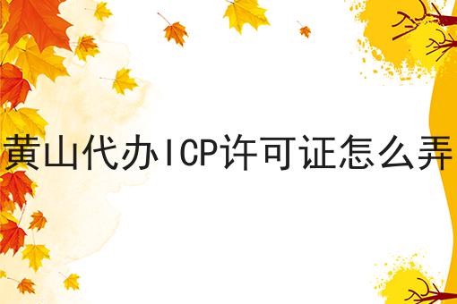 黄山代办ICP许可证怎么弄 黄山代办ICP许可证怎么弄