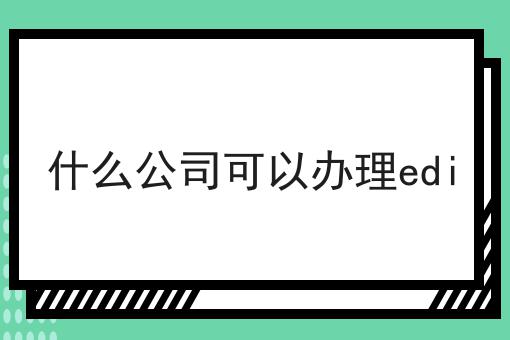 什么公司可以办理edi，速看教你怎么做！