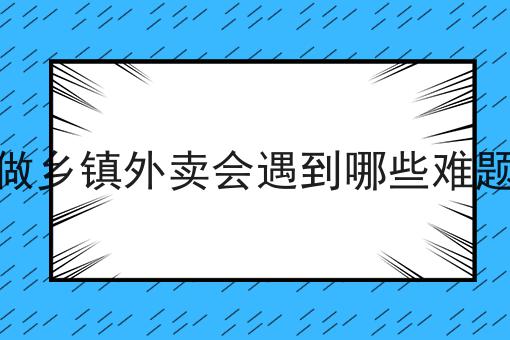 做乡镇外卖会遇到哪些难题
