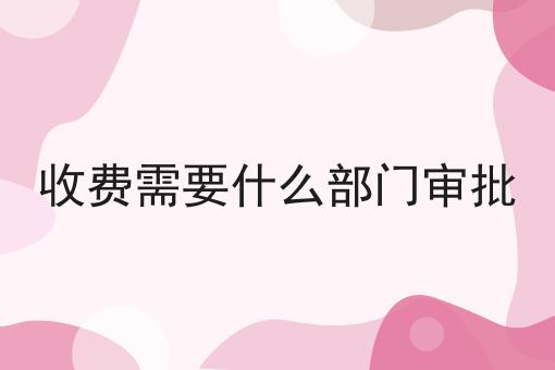 收费需要什么部门审批