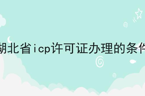 湖北省icp许可证办理的条件
