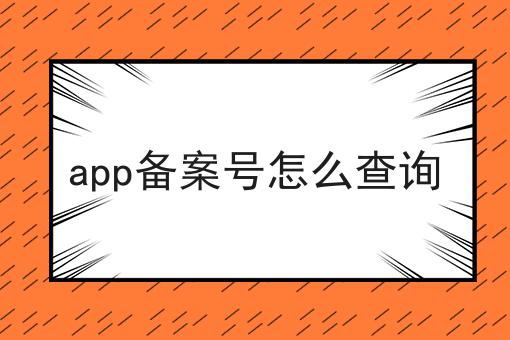 app备案号怎么查询