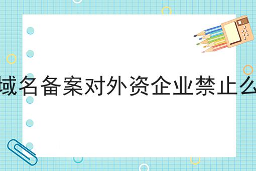 域名备案对外资企业禁止么
