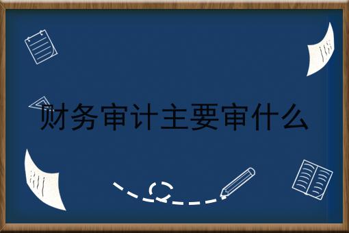 财务审计主要审什么 财务审计主要审什么