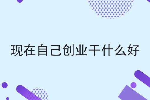 现在自己创业干什么好 现在自己创业干什么好