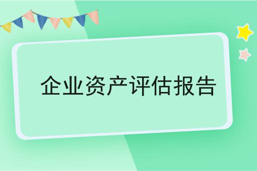 企业资产评估报告