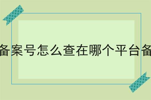 知道备案号怎么查在哪个平台备案的 知道备案号怎么查在哪个平台备案的