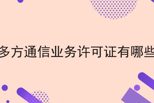 国内多方通信业务许可证有哪些业务