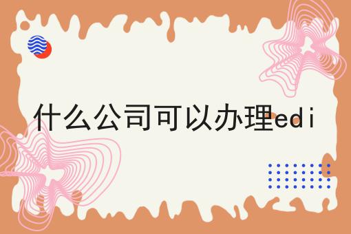 什么公司可以办理edi