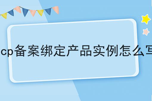 必看！！icp备案绑定产品实例怎么写