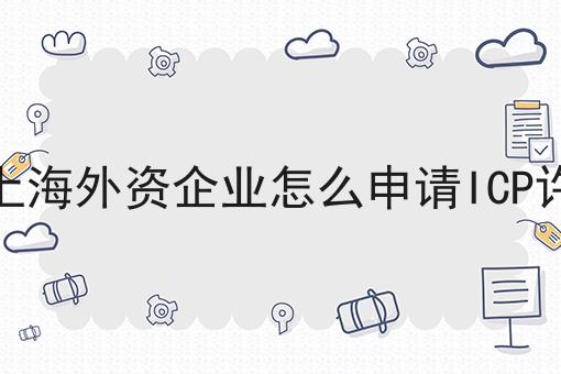 自贸上海外资企业怎么申请ICP许可证
