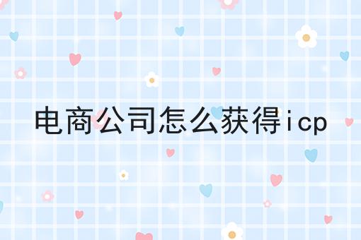 重点！！电商公司怎么获得icp